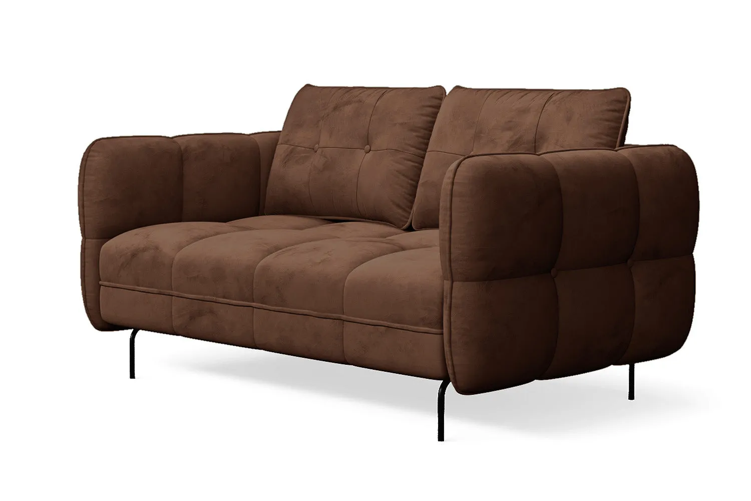 Anzio 2 Seater Sofa Coffee Brown Velvet