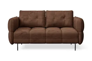 Anzio 2 Seater Sofa Coffee Brown Velvet