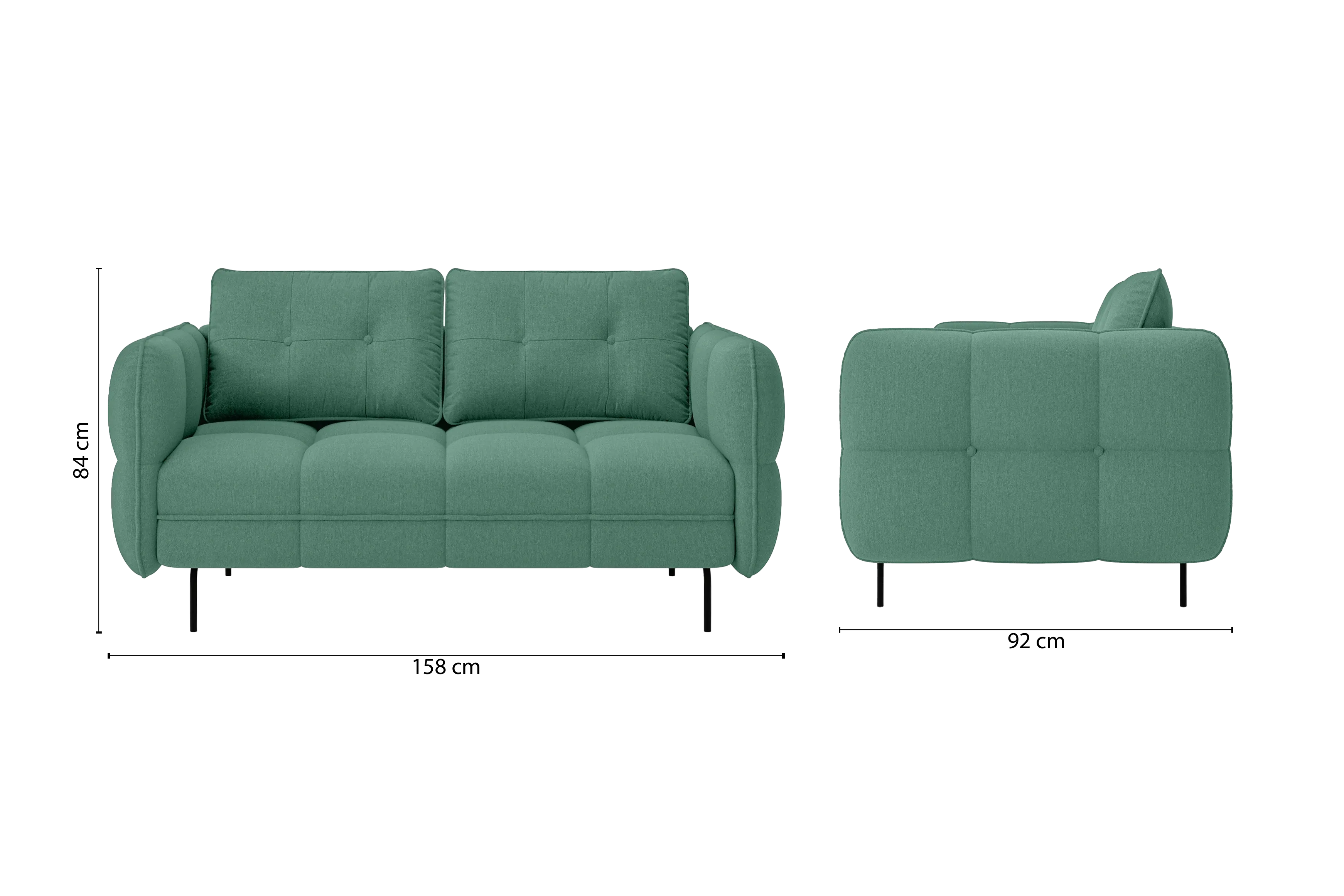 Anzio 2 Seater Sofa Mint Green Linen Fabric