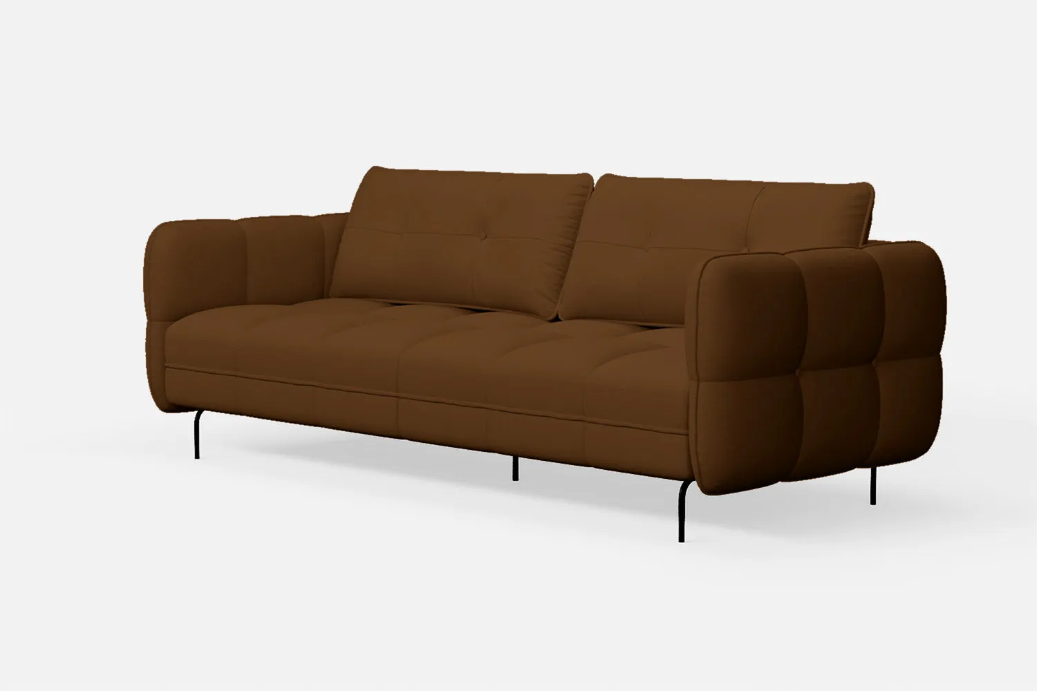 Anzio 3 Seater Sofa Walnut Brown Leather