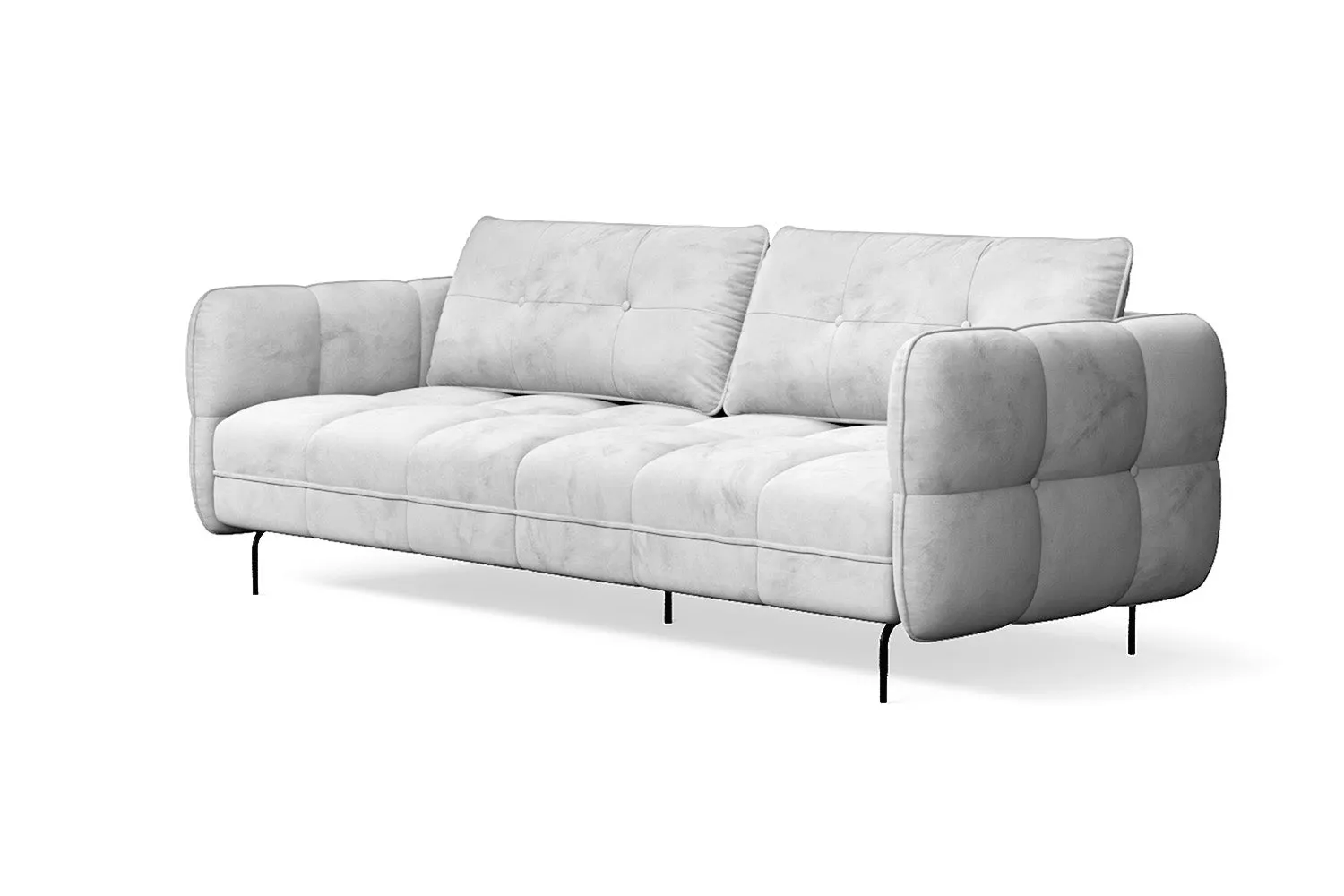 Anzio 3 Seater Sofa White Velvet