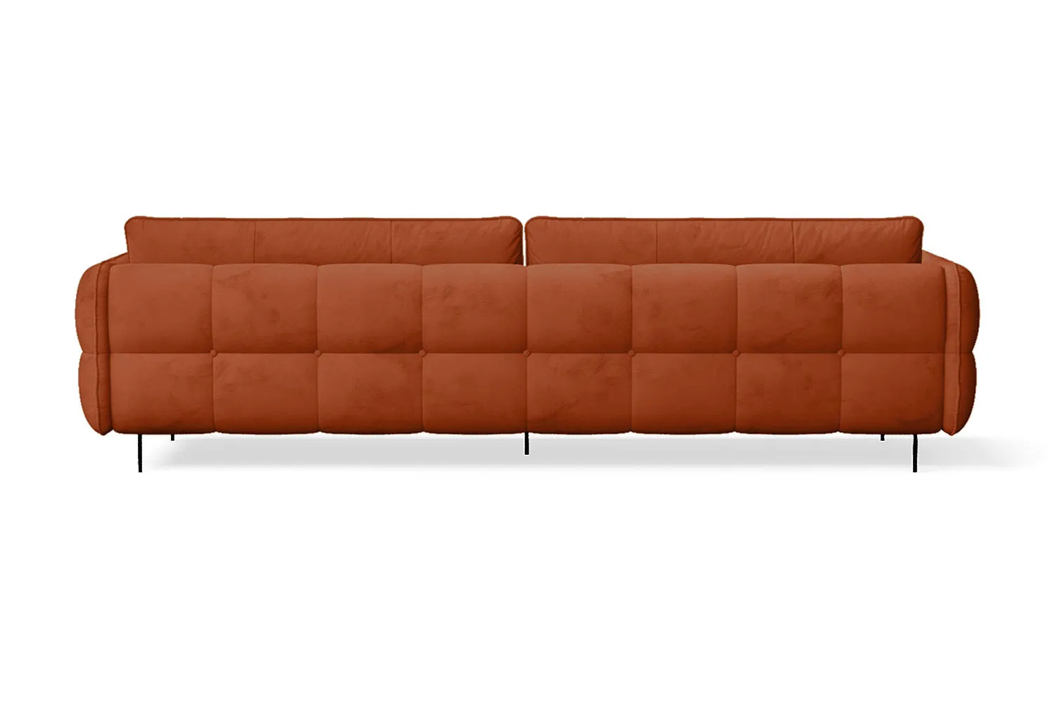 Anzio 4 Seater Sofa Orange Velvet