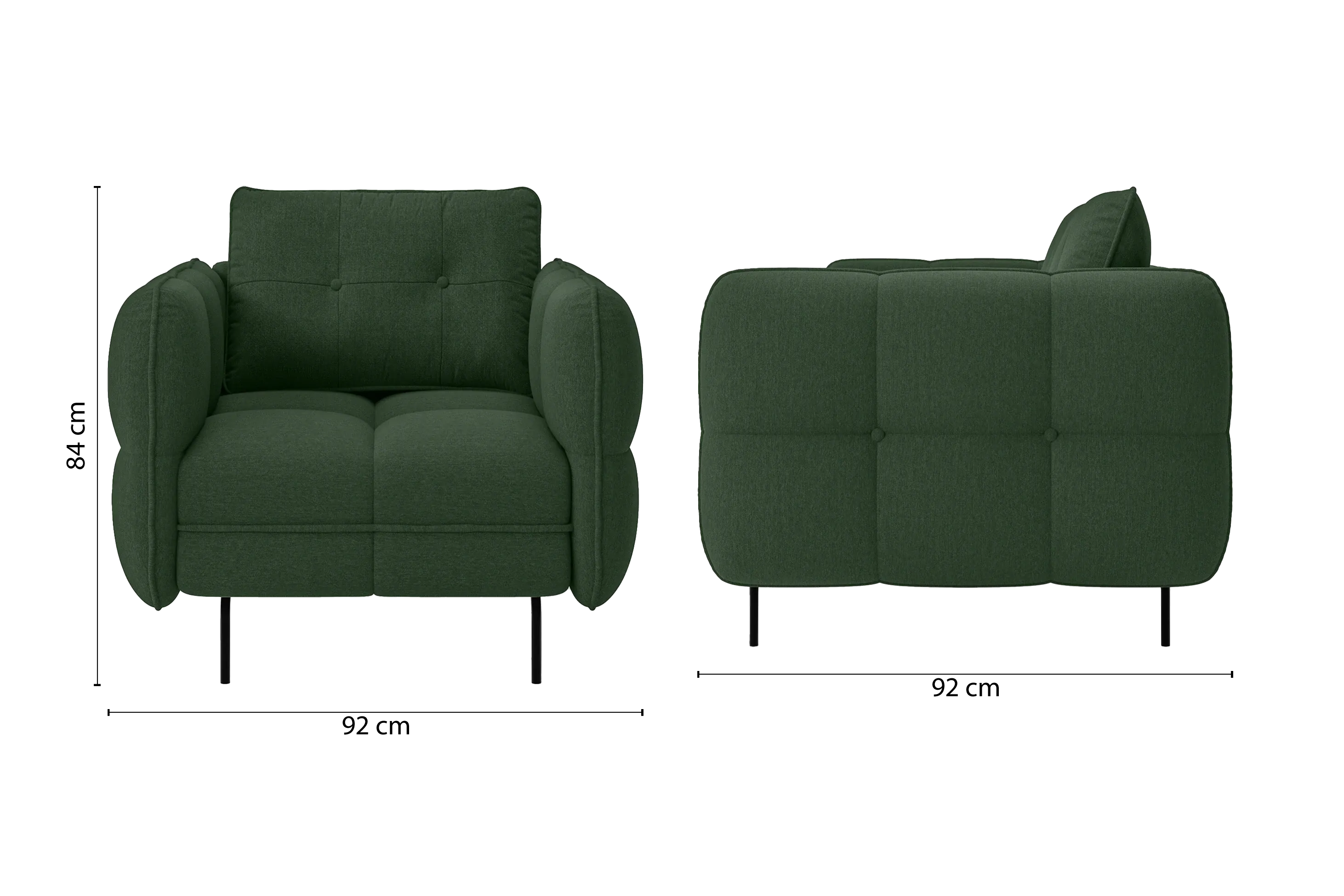 Anzio Armchair Forest Green Linen Fabric