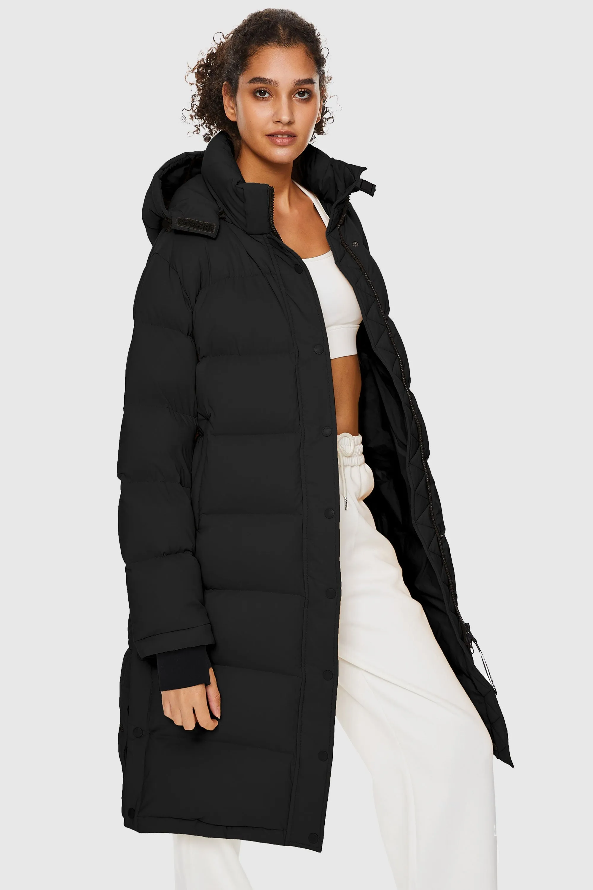 Aurora Long Detachable Hooded Down Jacket