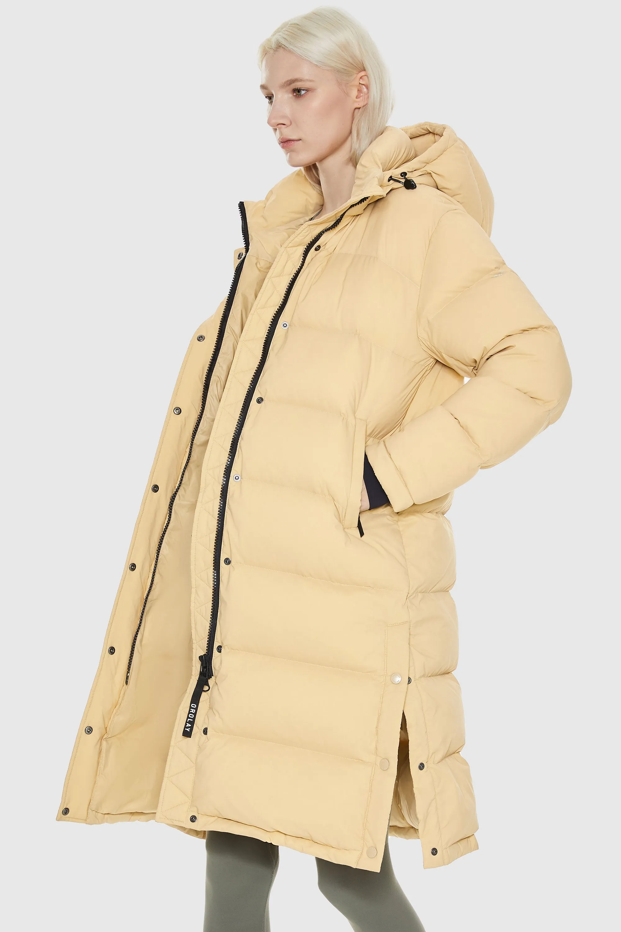 Aurora Long Detachable Hooded Down Jacket