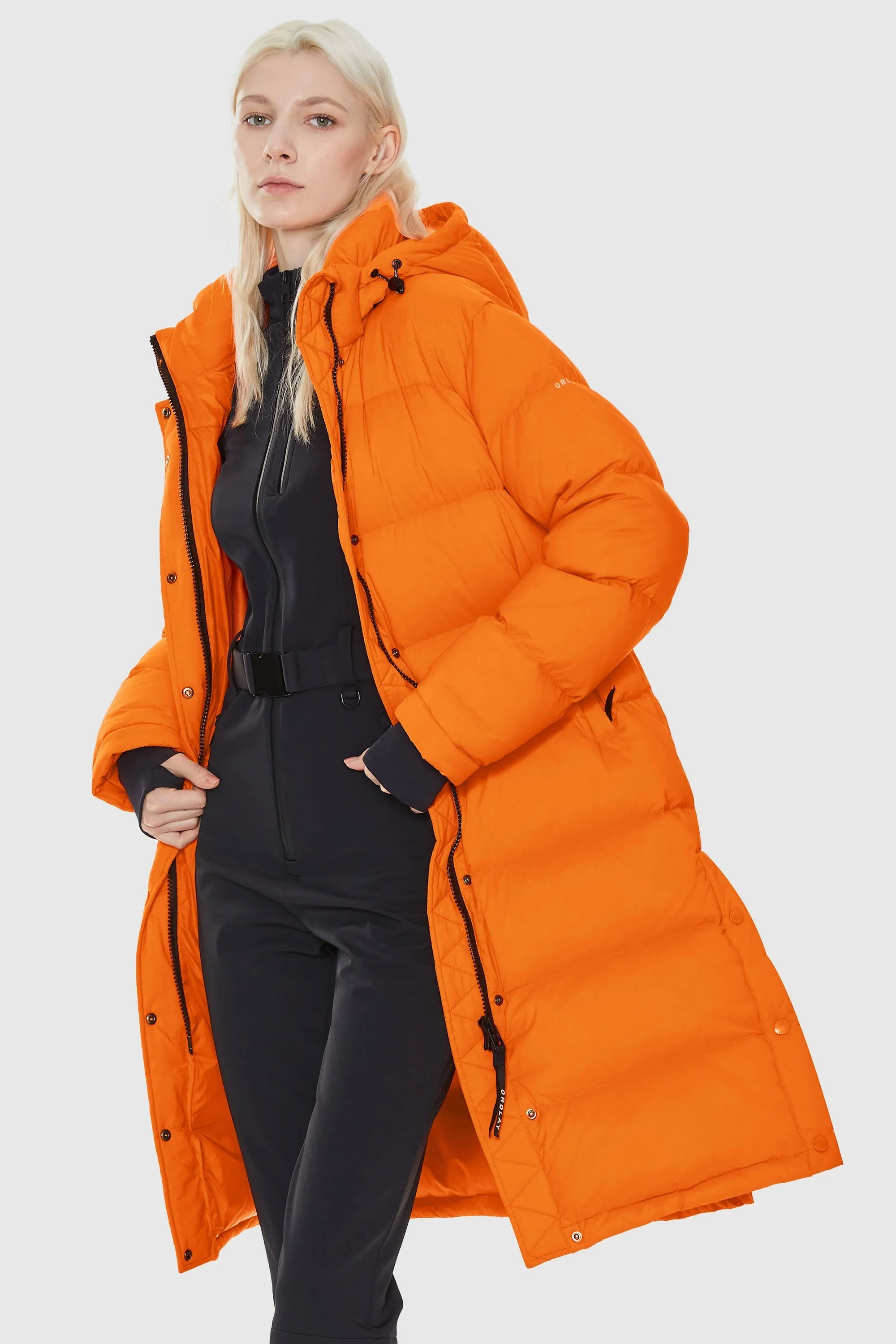 Aurora Long Detachable Hooded Down Jacket