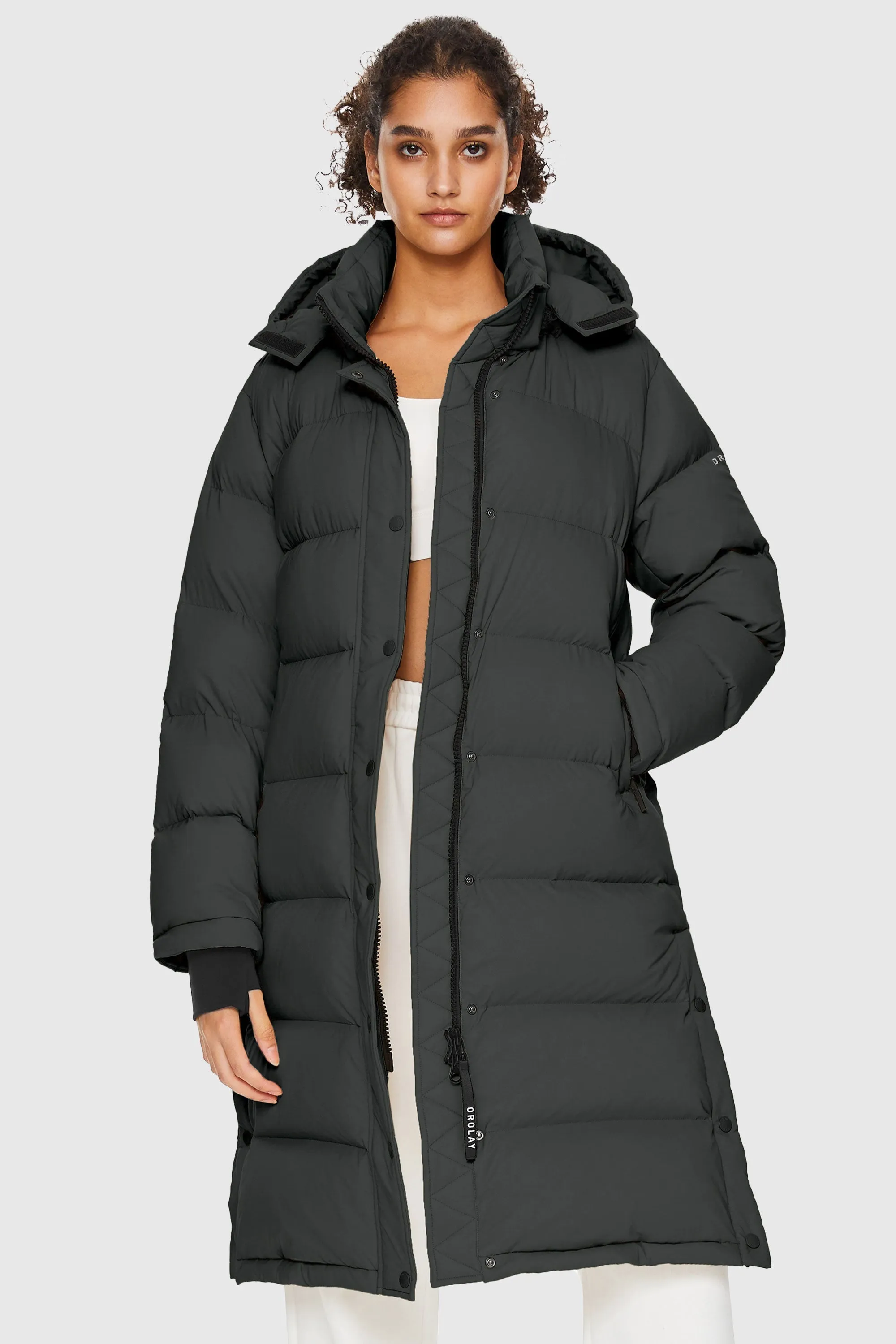 Aurora Long Detachable Hooded Down Jacket