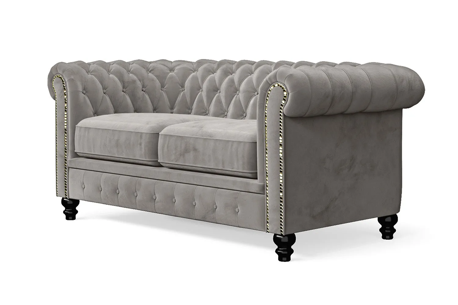 Aversa 2 Seater Sofa Grey Velvet