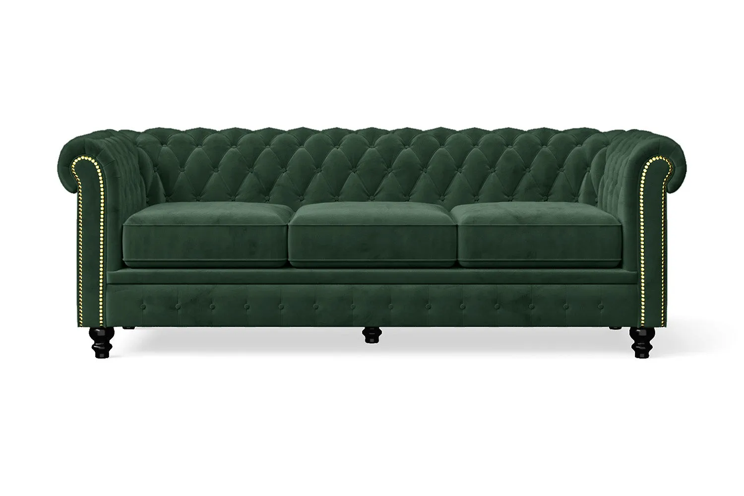 Aversa 3 Seater Sofa Green Velvet