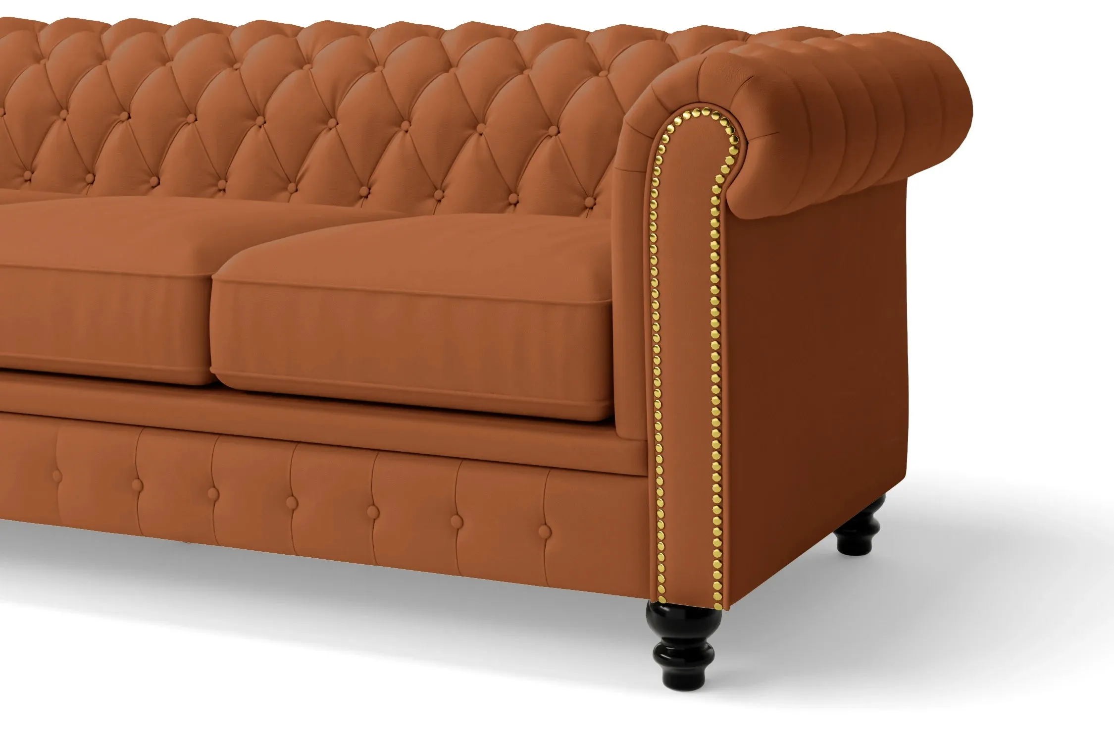 Aversa 4 Seater Sofa Tan Brown Leather