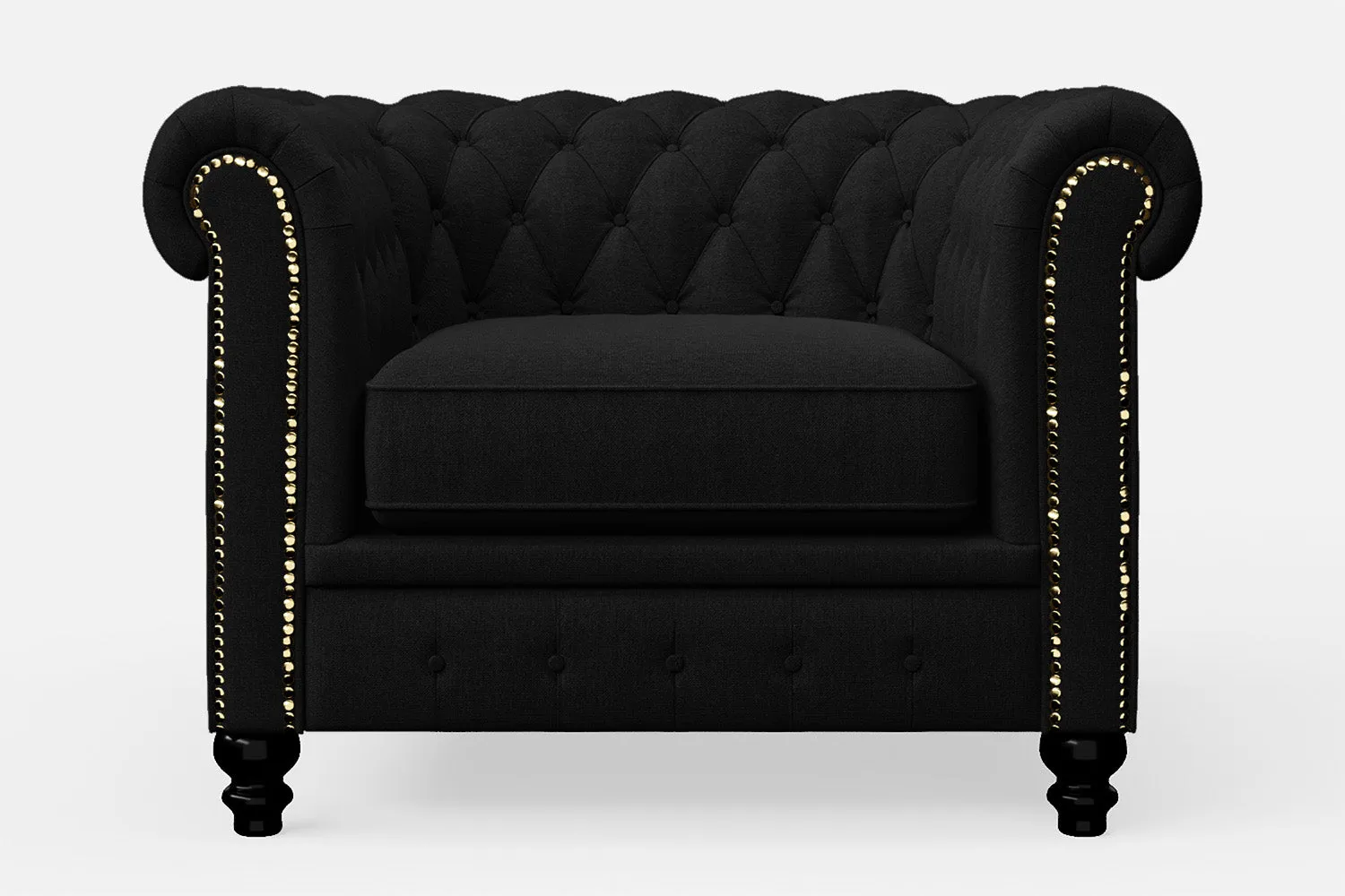 Aversa Armchair Black Linen Fabric