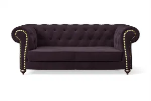 Bitonto 2 Seater Sofa Purple Velvet