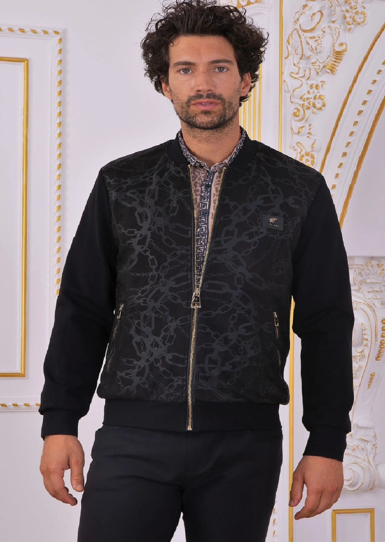 Black Gold Chain Scuba Jacket