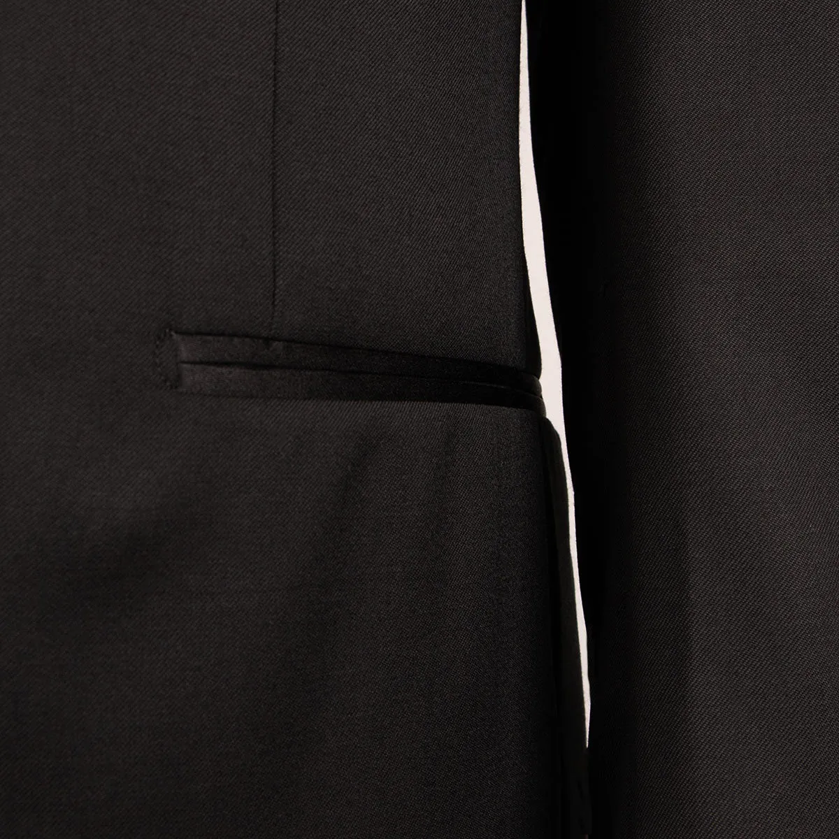 Black Italian Slim Pure Wool Tuxedo Suit