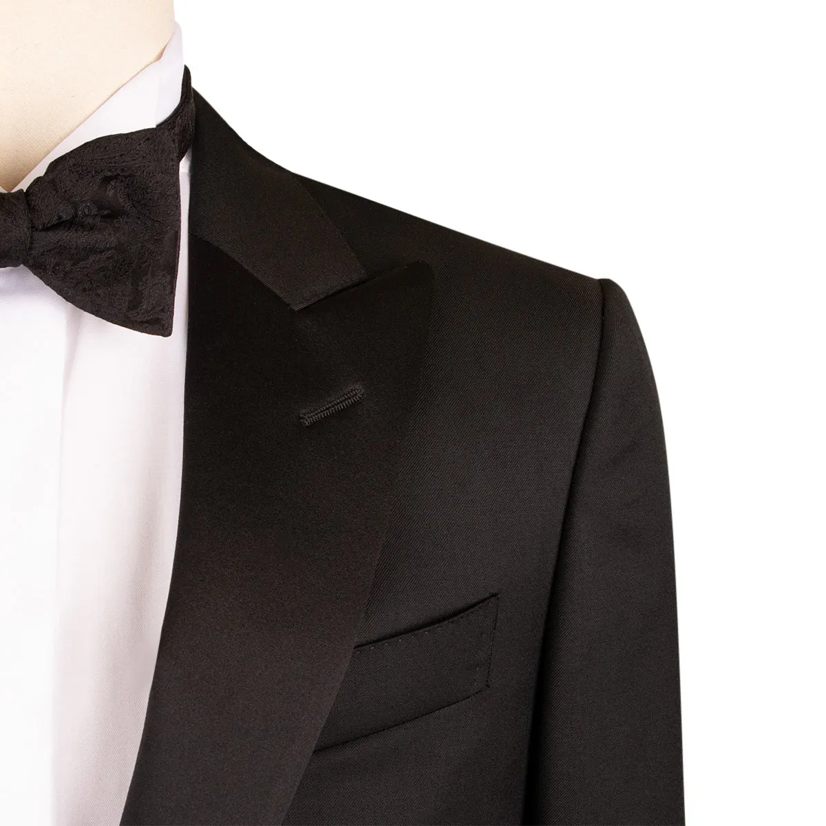 Black Italian Slim Pure Wool Tuxedo Suit