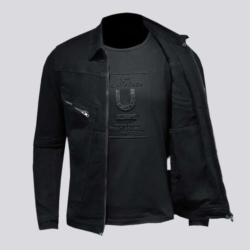 Black slim men jean jacket