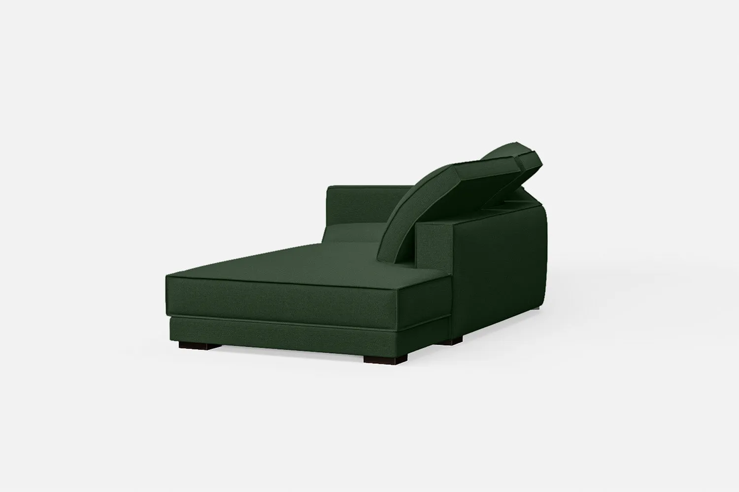 Bolzano 3 Seater Right Hand Facing Chaise Lounge Corner Sofa Forest Green Linen Fabric