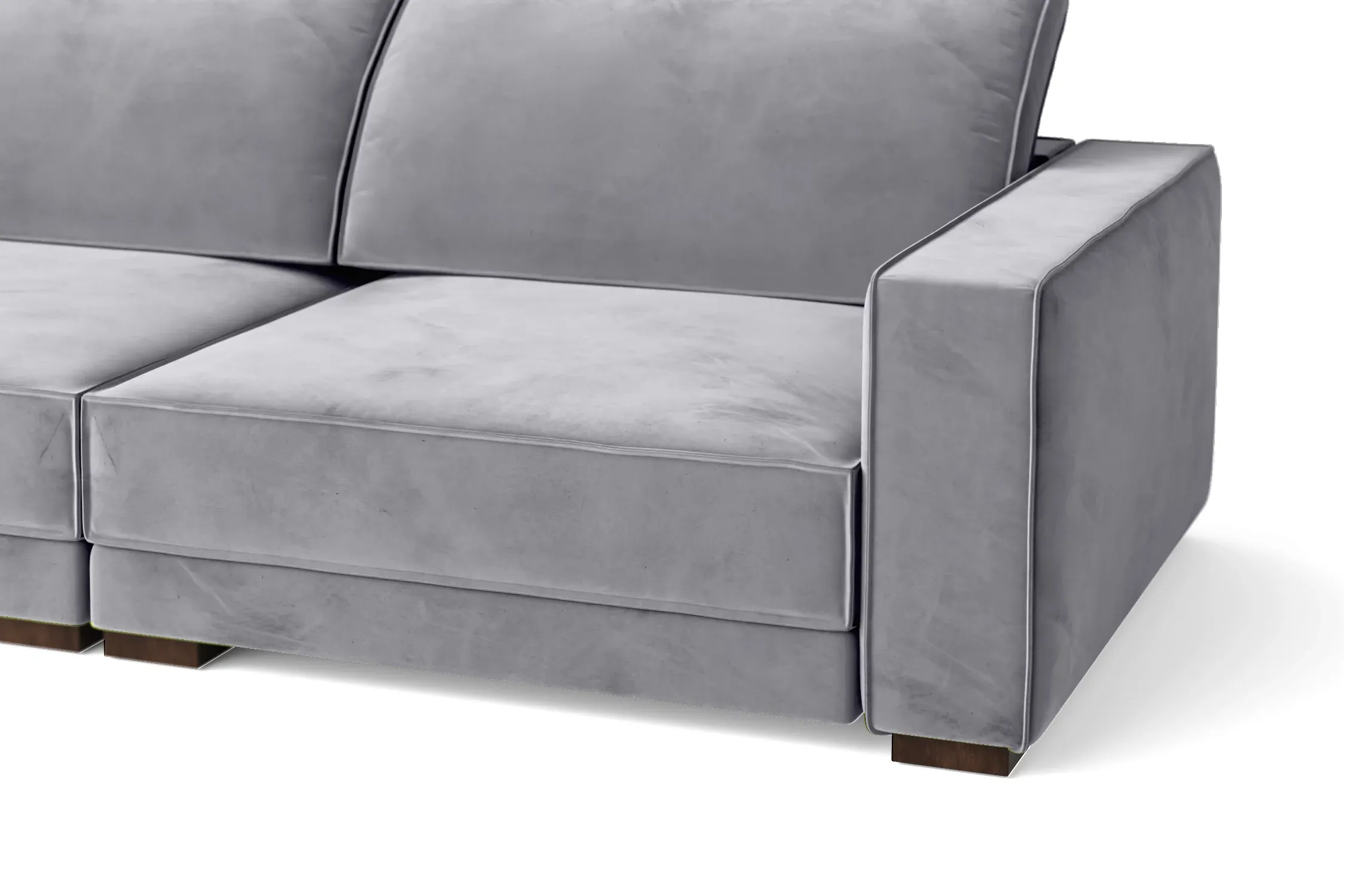 Bolzano 3 Seater Sofa Silver Velvet