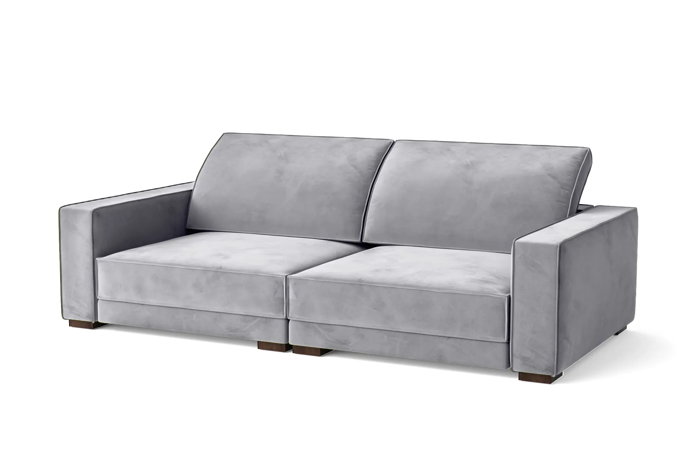 Bolzano 3 Seater Sofa Silver Velvet