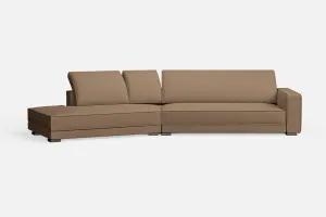 Bolzano 4 Seater Left Hand Facing Chaise Lounge Corner Sofa Stone Leather