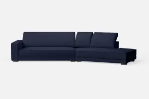 Bolzano 4 Seater Right Hand Facing Chaise Lounge Corner Sofa Spruce Leather