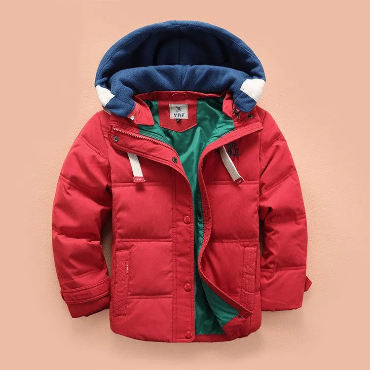 Boys Casual Warm Hooded Puffer Jacket