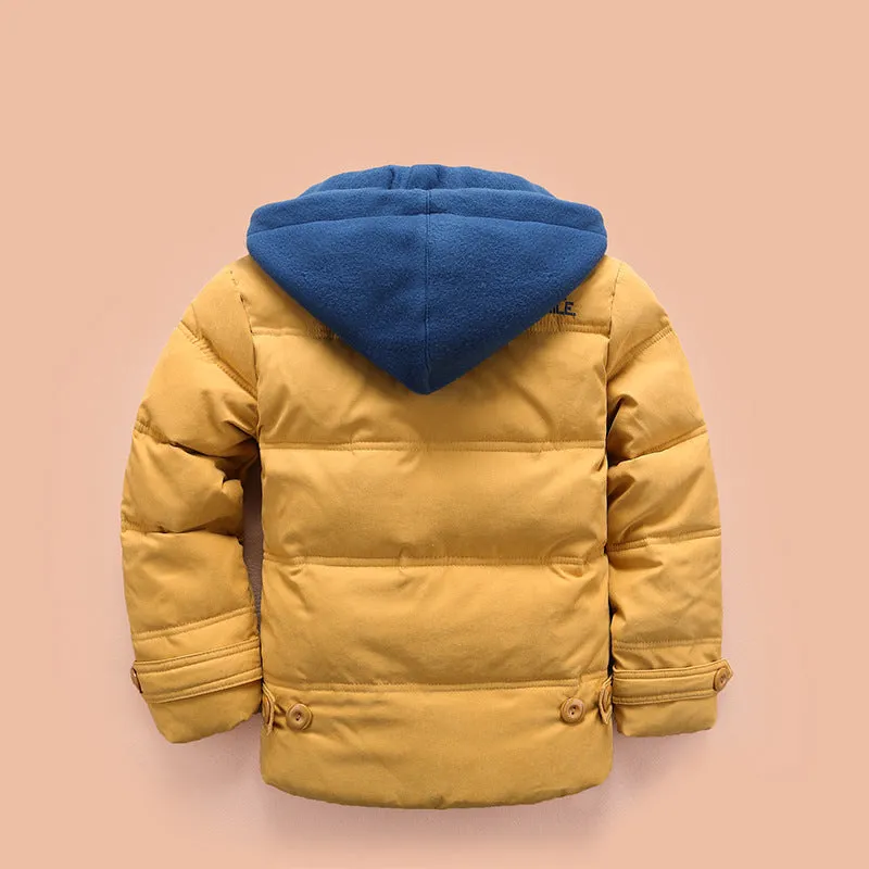 Boys Casual Warm Hooded Puffer Jacket