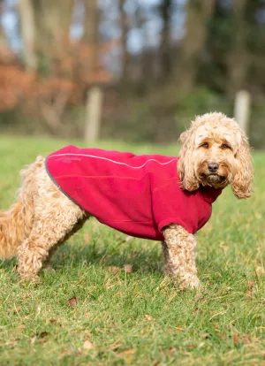 Burgundy Cosy Warm Fleece Dog Jacket