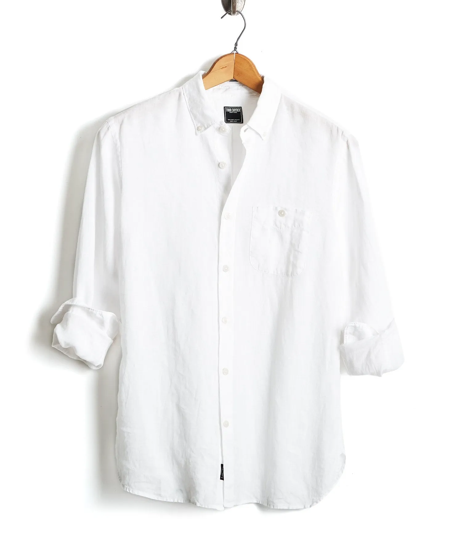 Button Down Linen Shirt in White