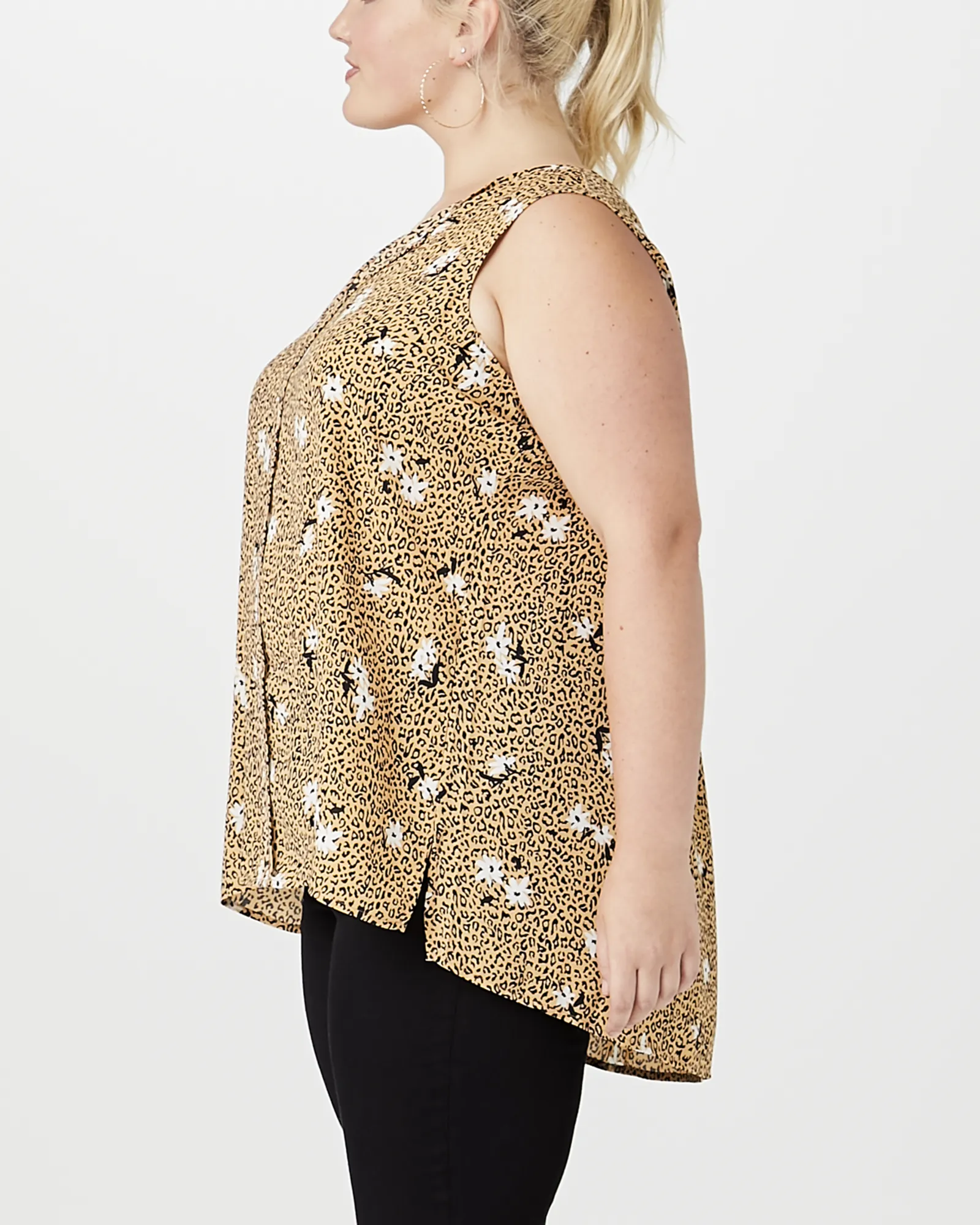 Carolina Sleeveless Blouse | Yellow / Black