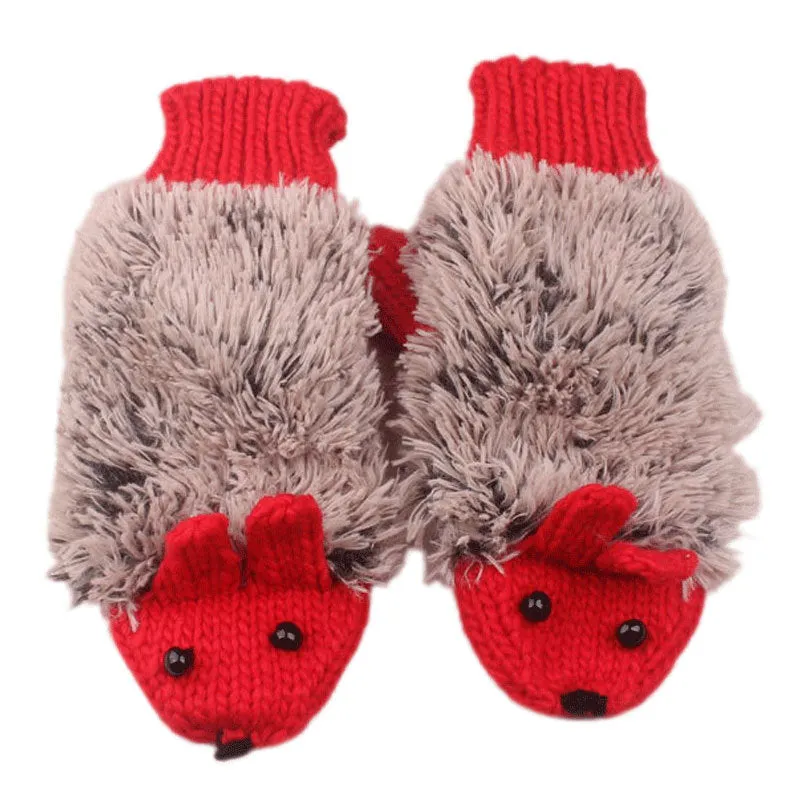 Cartoon Animal Autumn And Winter Warm Mittens