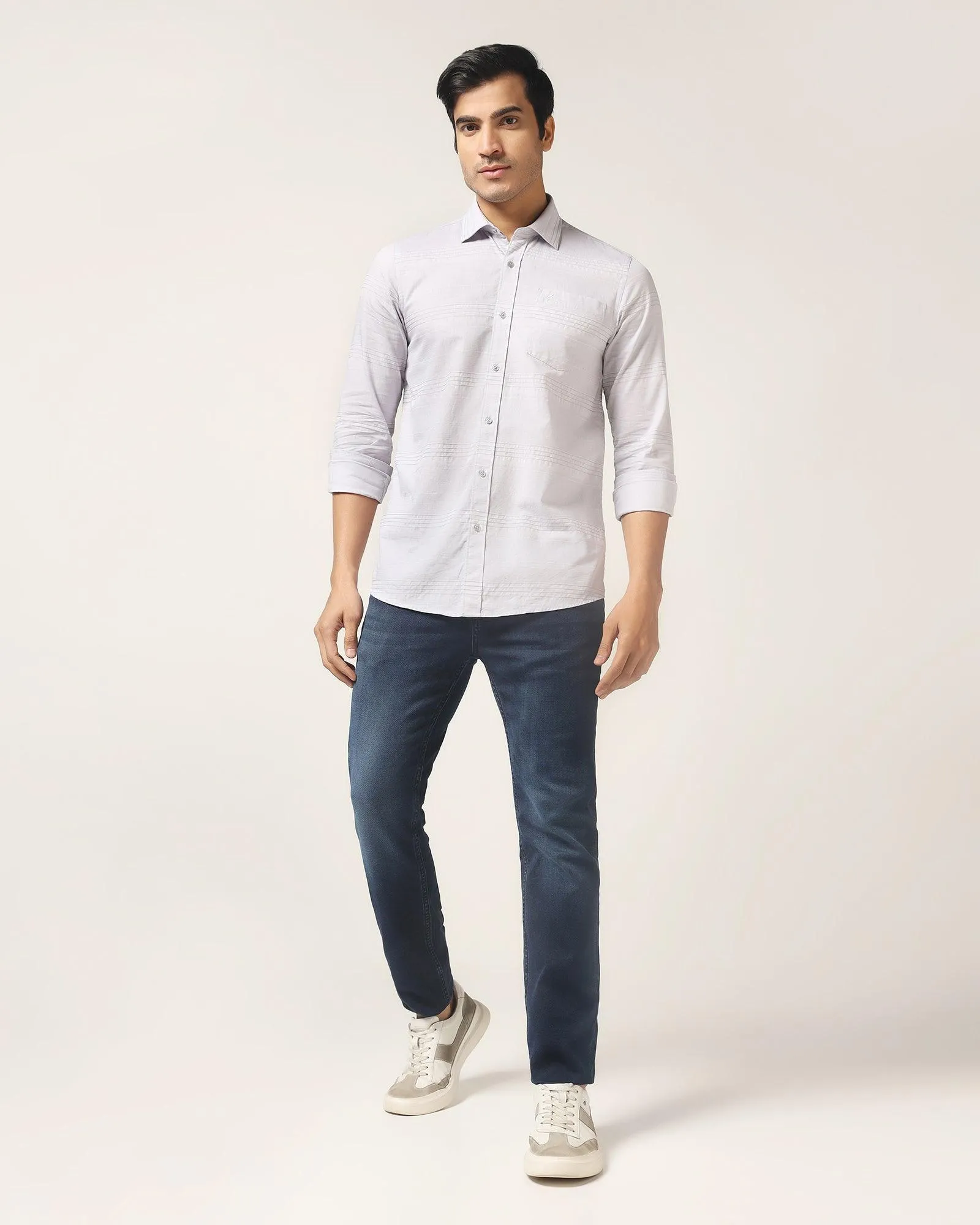 Casual Grey Textured Shirt - Newton