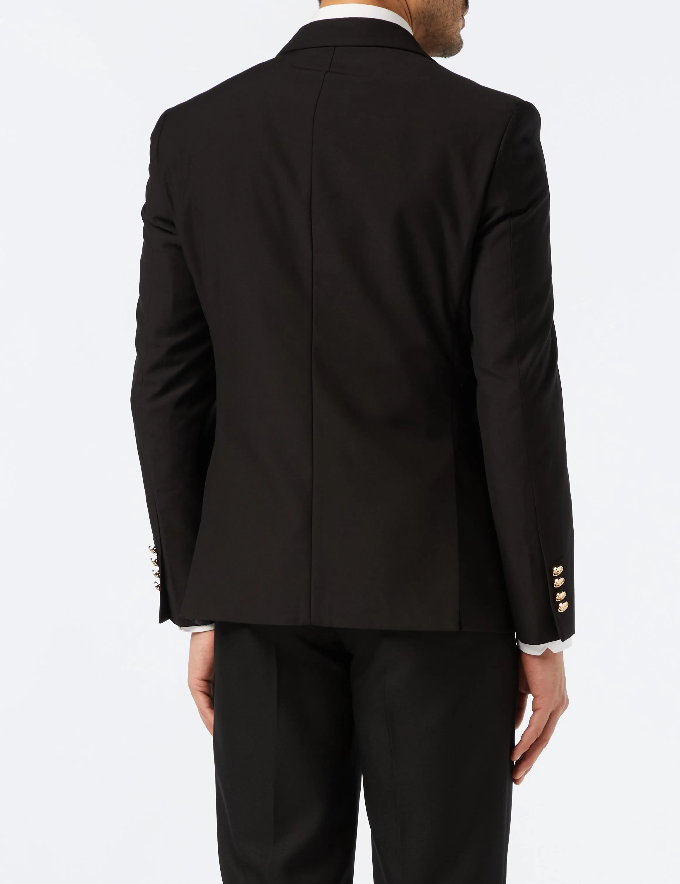 CLASSIC BLACK DOUBLE BREASTED GOLD BUTTON JACKET