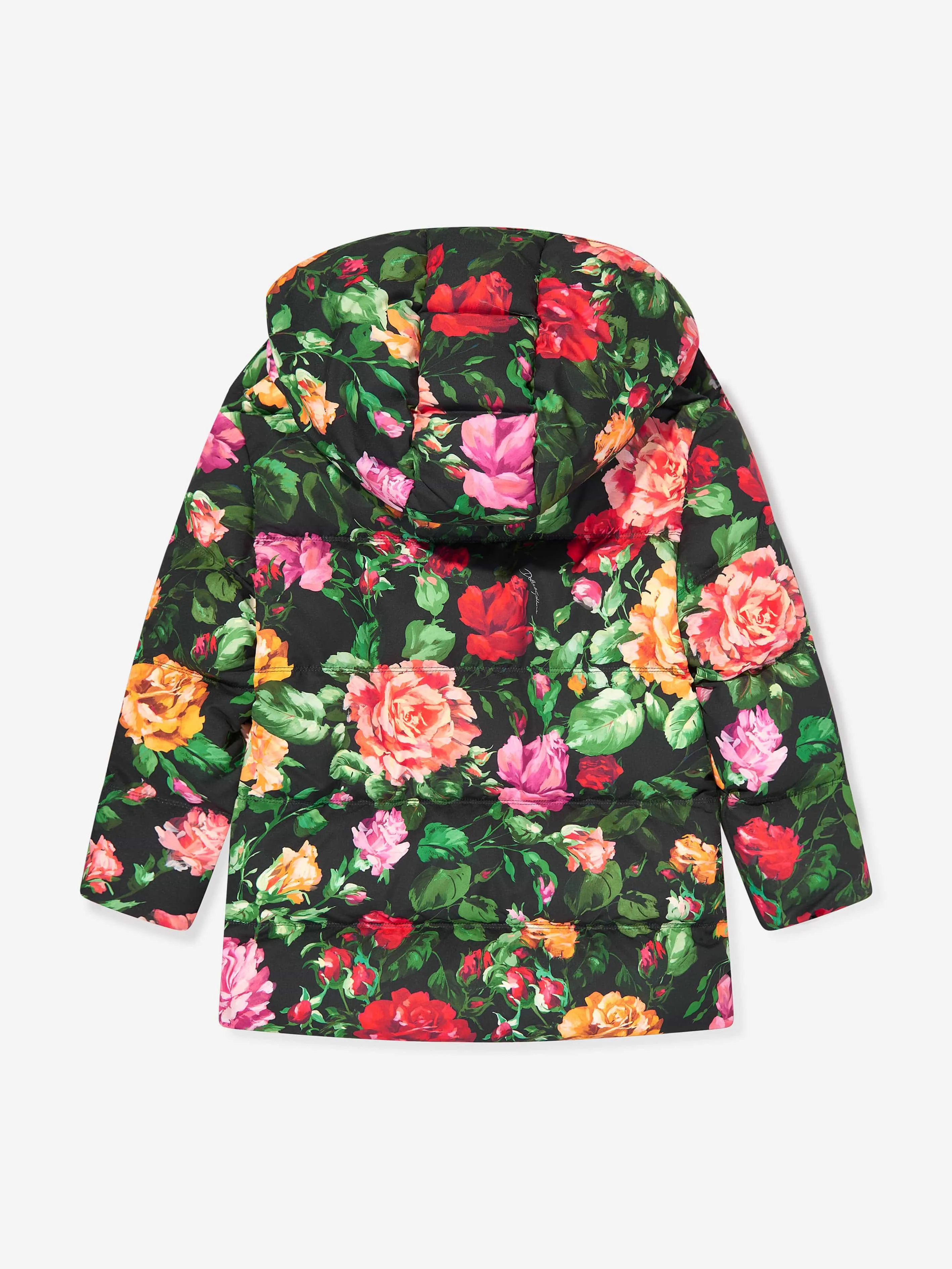 Dolce & Gabbana Girls Down Padded Rose Jacket in Multicolour