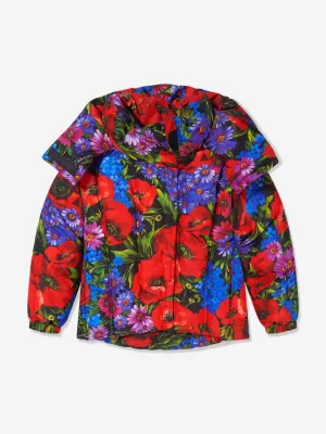 Dolce & Gabbana Girls Floral Down Padded Jacket