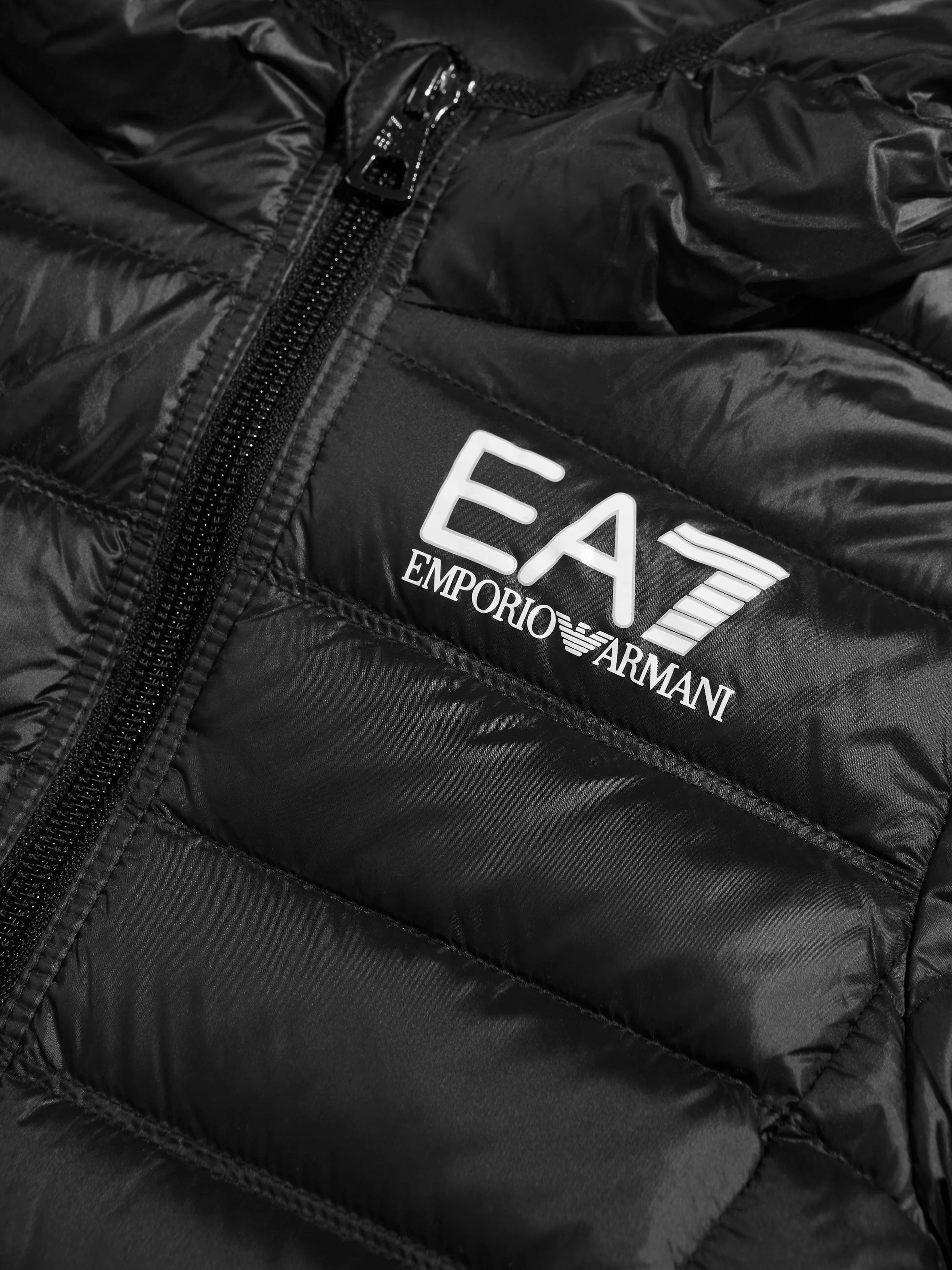 EA7 Emporio Armani Boys Down Padded Lightweight Jacket in Black