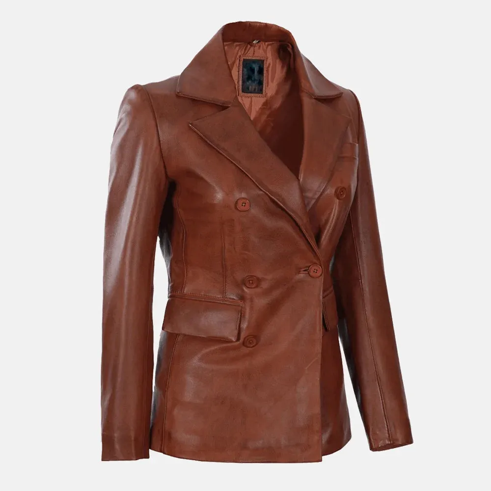 Esme Echelon Women's  Leather Blazer Jacket