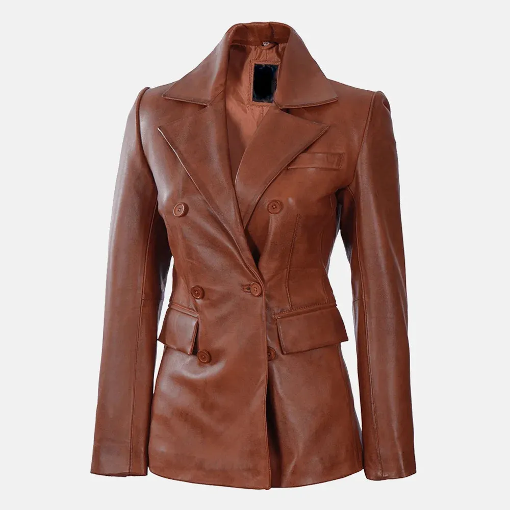 Esme Echelon Women's  Leather Blazer Jacket