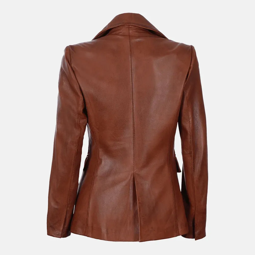 Esme Echelon Women's  Leather Blazer Jacket