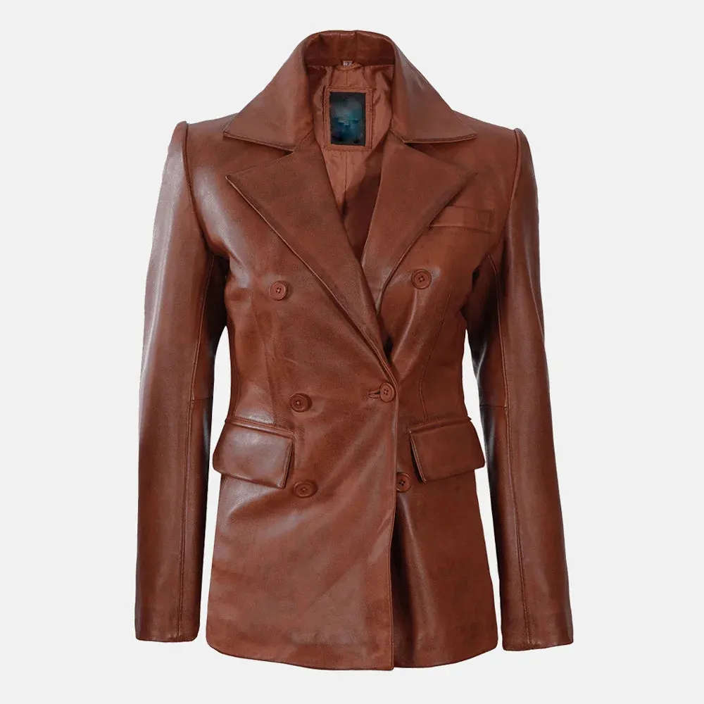 Esme Echelon Women's  Leather Blazer Jacket