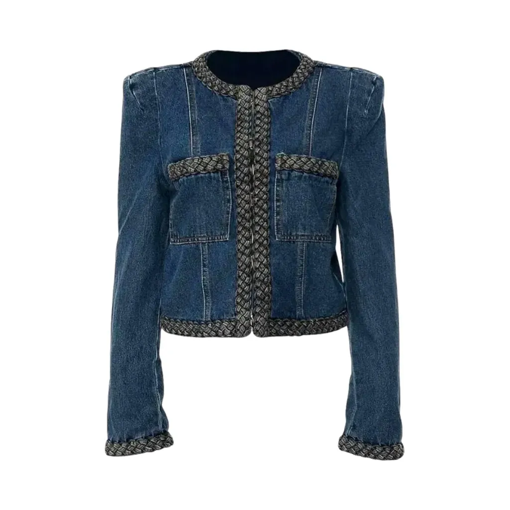 Fashionable medium fit jeans jacket for ladies