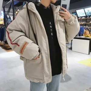 Fashionable Men's Loose Thick Warm Cotton Jacket