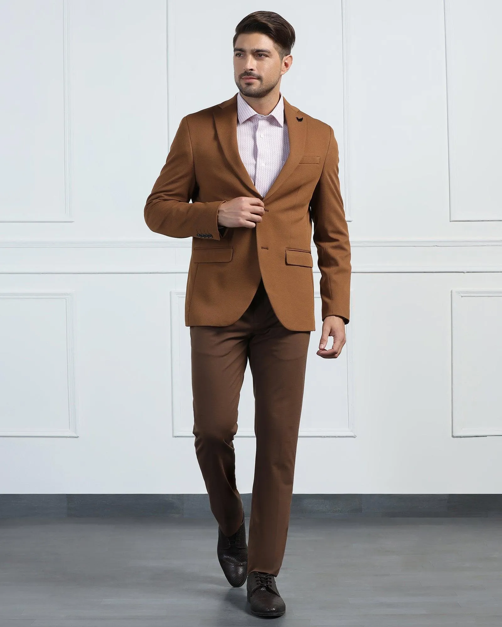 Formal Rust Textured Blazer - Morris