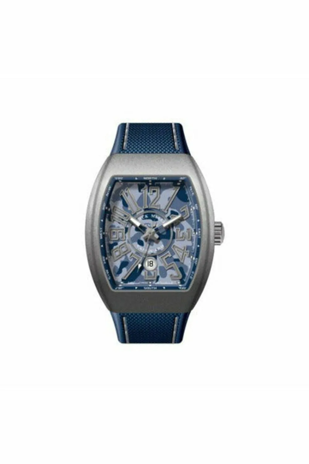 franck muller vanguard camouflage blue 44mm titanium men's watch