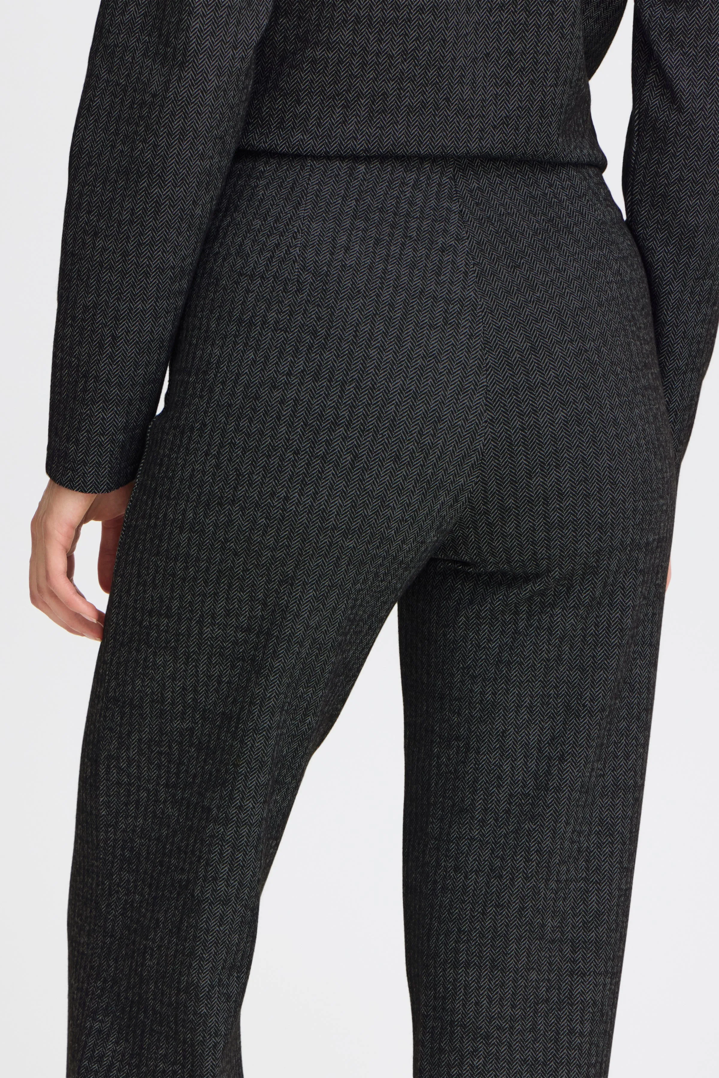 Fransa Grey/Black Herringbone warm trousers 32" leg 20614760