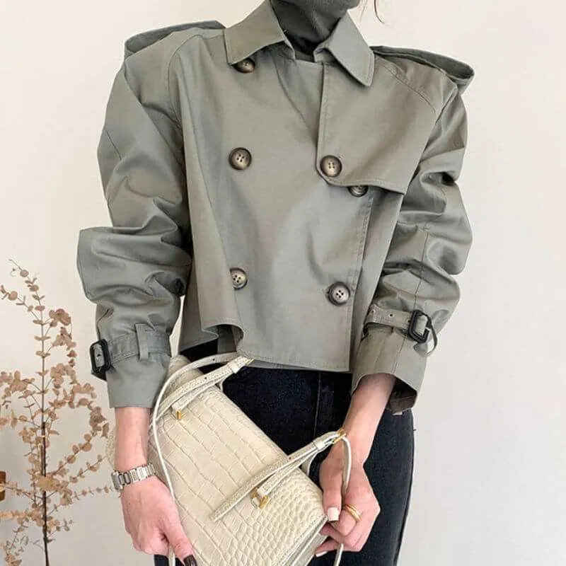 Glow Chic's All-matching Short Trench Jacket