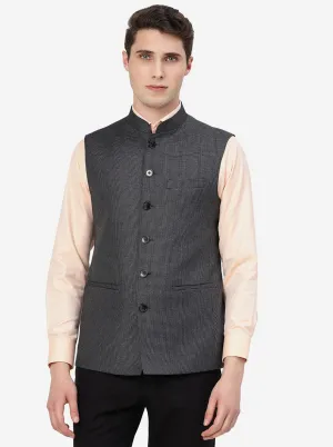 Grey Textured Regular Fit Modi Jacket | JadeBlue