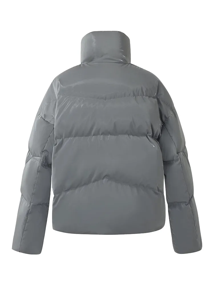 High Collar Unisex Short Goose Down Jacket