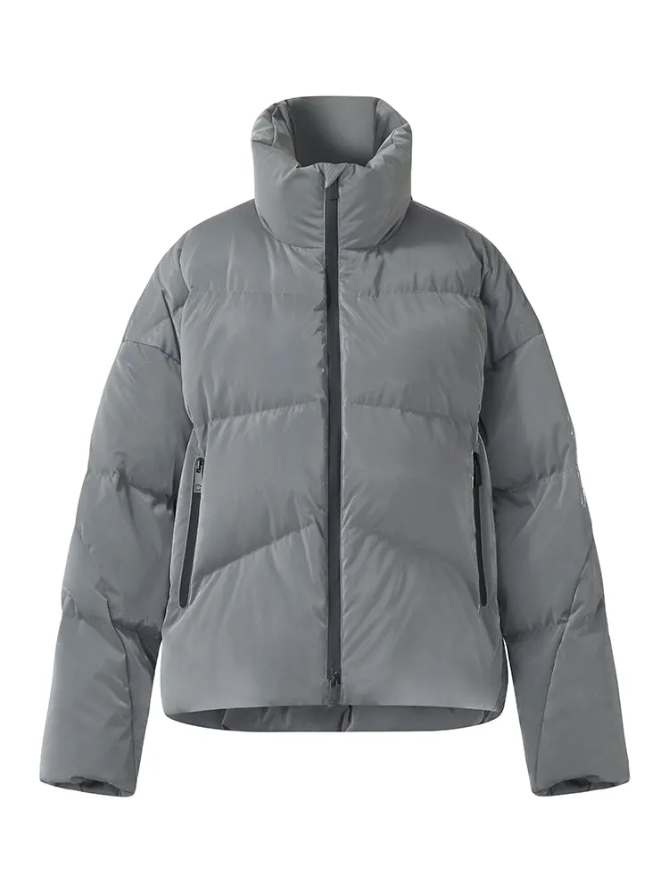 High Collar Unisex Short Goose Down Jacket