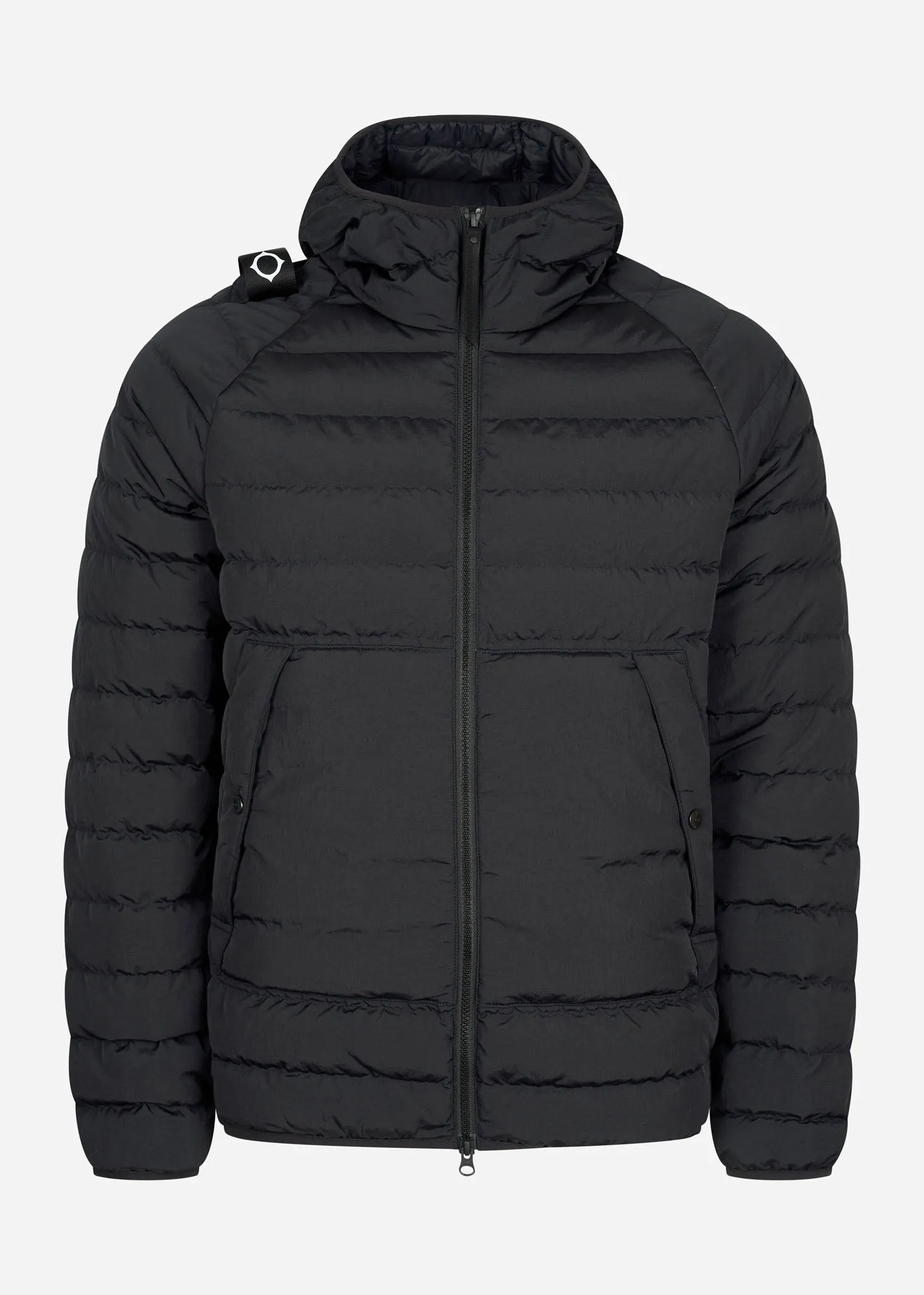 Hooded down jacket - jet black